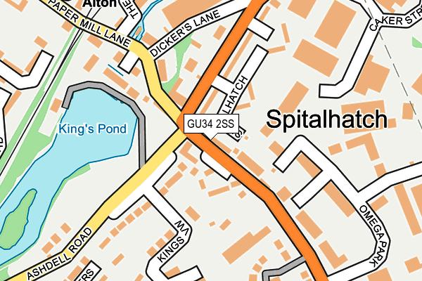 GU34 2SS map - OS OpenMap – Local (Ordnance Survey)