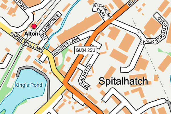 GU34 2SU map - OS OpenMap – Local (Ordnance Survey)