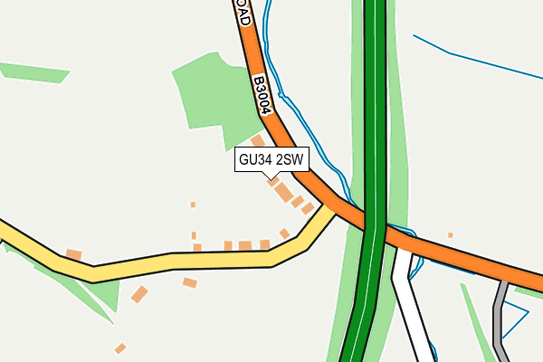 GU34 2SW map - OS OpenMap – Local (Ordnance Survey)