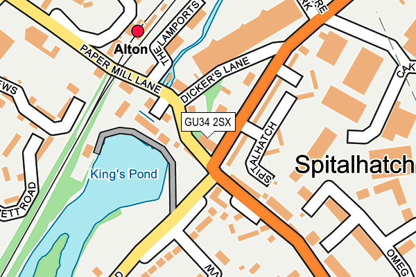 GU34 2SX map - OS OpenMap – Local (Ordnance Survey)