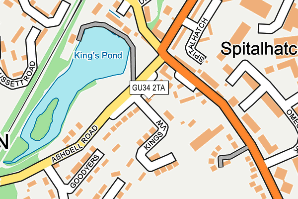 GU34 2TA map - OS OpenMap – Local (Ordnance Survey)