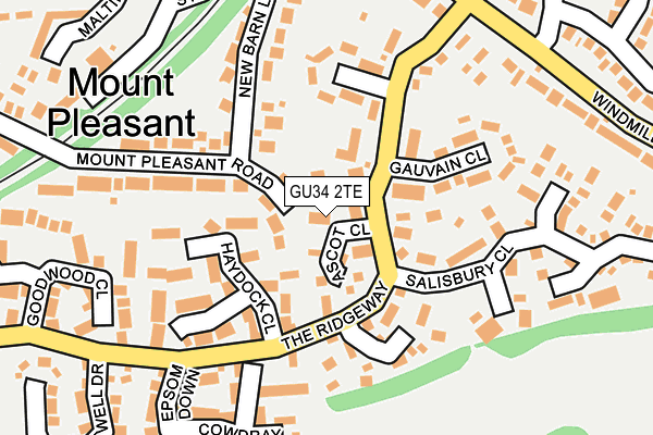 GU34 2TE map - OS OpenMap – Local (Ordnance Survey)