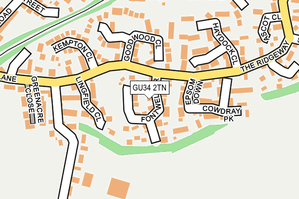 GU34 2TN map - OS OpenMap – Local (Ordnance Survey)