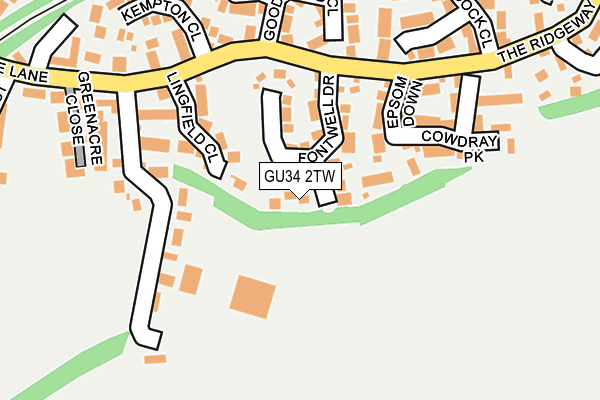 GU34 2TW map - OS OpenMap – Local (Ordnance Survey)