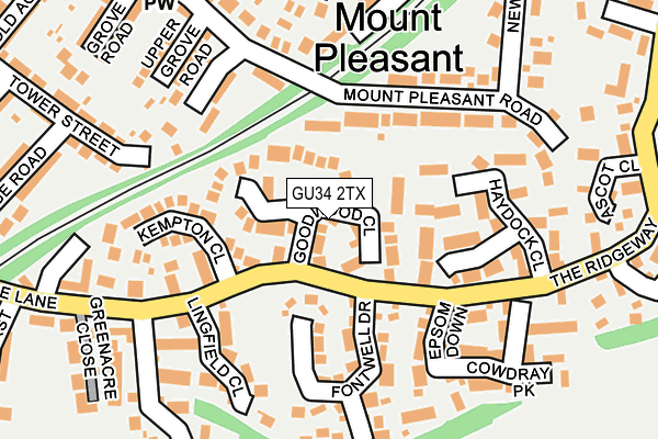 GU34 2TX map - OS OpenMap – Local (Ordnance Survey)