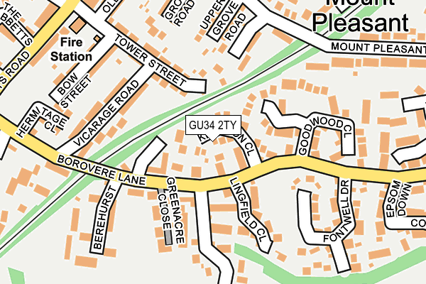 GU34 2TY map - OS OpenMap – Local (Ordnance Survey)