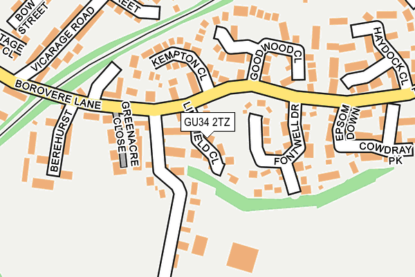 GU34 2TZ map - OS OpenMap – Local (Ordnance Survey)