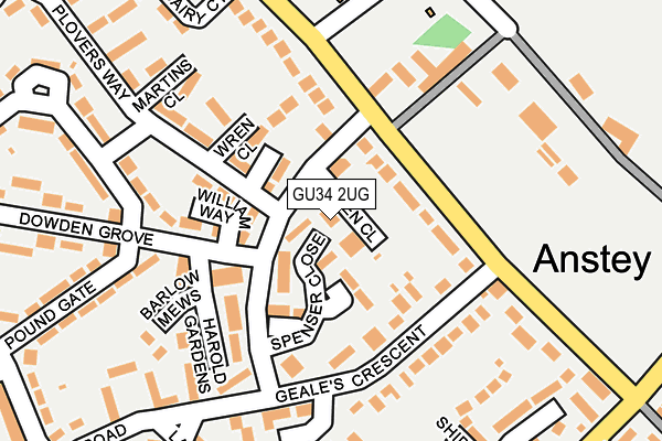 GU34 2UG map - OS OpenMap – Local (Ordnance Survey)