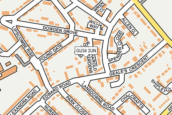 GU34 2UN map - OS OpenMap – Local (Ordnance Survey)