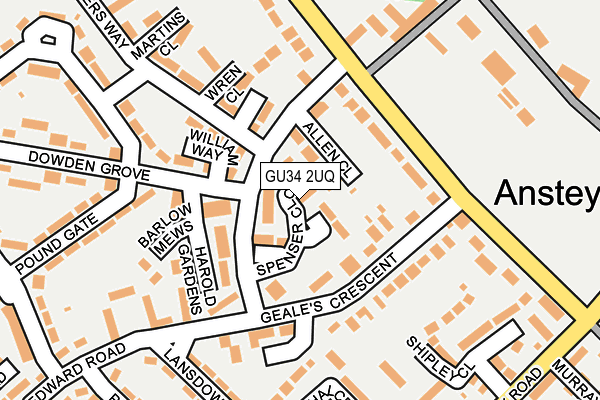 GU34 2UQ map - OS OpenMap – Local (Ordnance Survey)