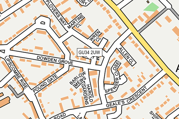 GU34 2UW map - OS OpenMap – Local (Ordnance Survey)