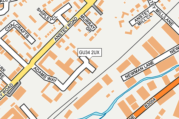 GU34 2UX map - OS OpenMap – Local (Ordnance Survey)