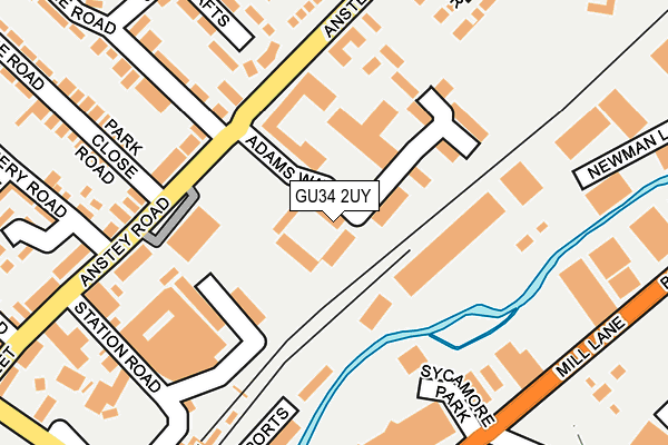 GU34 2UY map - OS OpenMap – Local (Ordnance Survey)