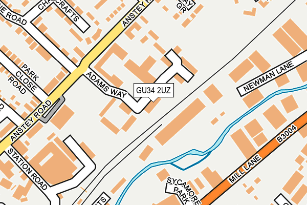 GU34 2UZ map - OS OpenMap – Local (Ordnance Survey)