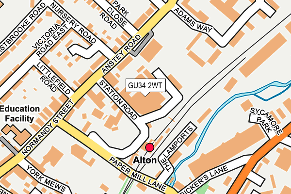 GU34 2WT map - OS OpenMap – Local (Ordnance Survey)