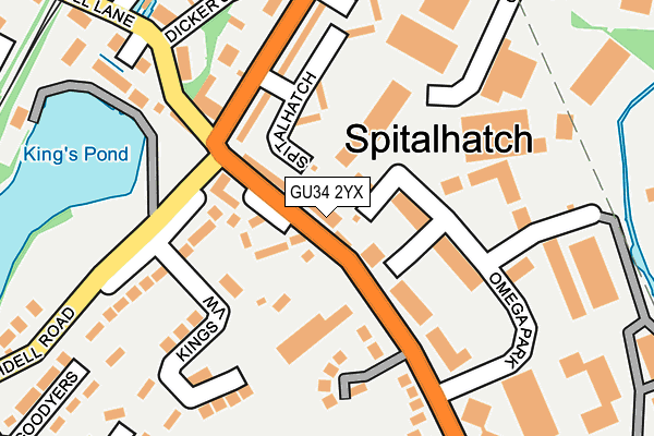 GU34 2YX map - OS OpenMap – Local (Ordnance Survey)
