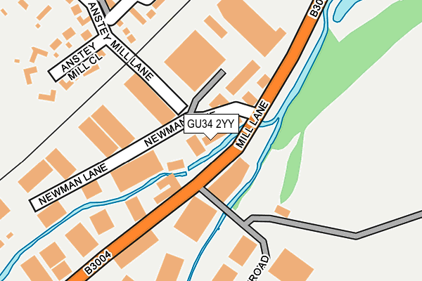 GU34 2YY map - OS OpenMap – Local (Ordnance Survey)