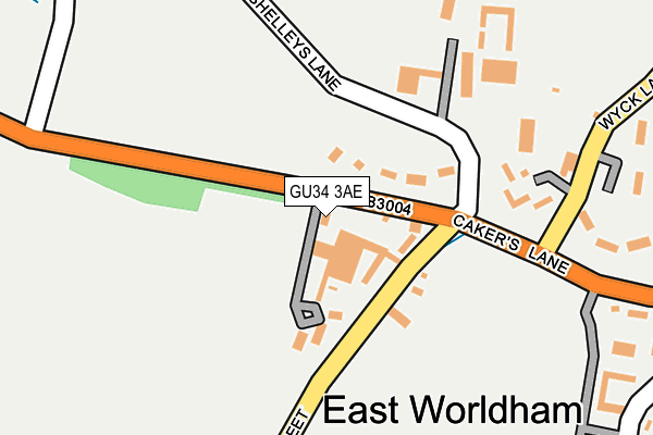 GU34 3AE map - OS OpenMap – Local (Ordnance Survey)