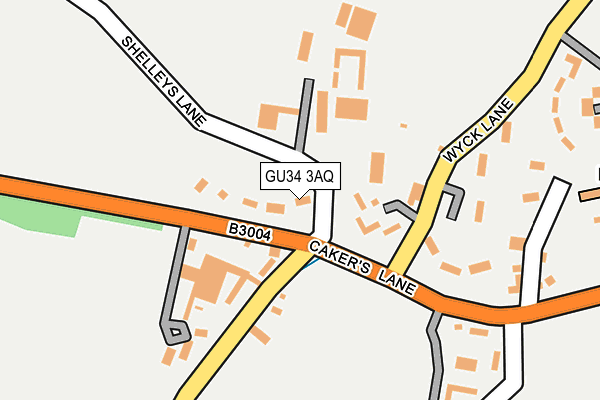 GU34 3AQ map - OS OpenMap – Local (Ordnance Survey)