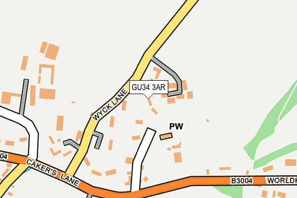 GU34 3AR map - OS OpenMap – Local (Ordnance Survey)