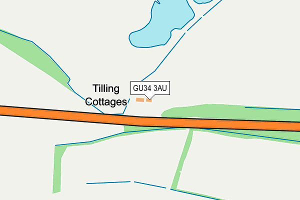 GU34 3AU map - OS OpenMap – Local (Ordnance Survey)