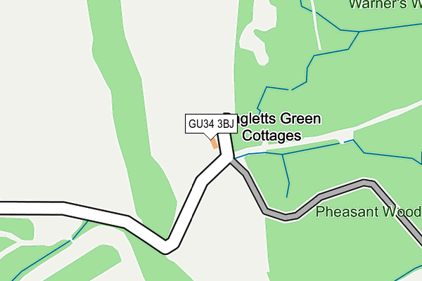 GU34 3BJ map - OS OpenMap – Local (Ordnance Survey)