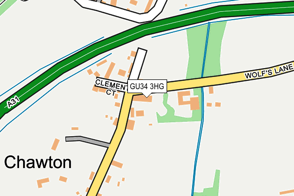 GU34 3HG map - OS OpenMap – Local (Ordnance Survey)