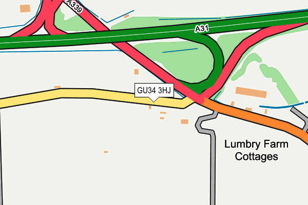GU34 3HJ map - OS OpenMap – Local (Ordnance Survey)