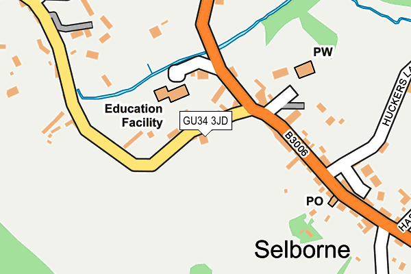 GU34 3JD map - OS OpenMap – Local (Ordnance Survey)