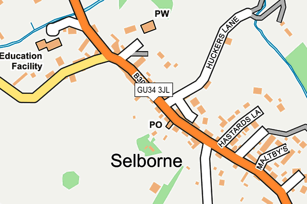 GU34 3JL map - OS OpenMap – Local (Ordnance Survey)