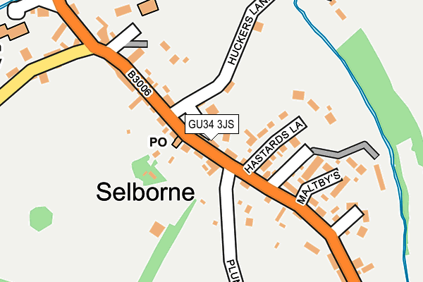 GU34 3JS map - OS OpenMap – Local (Ordnance Survey)