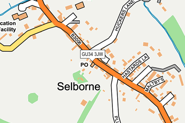GU34 3JW map - OS OpenMap – Local (Ordnance Survey)