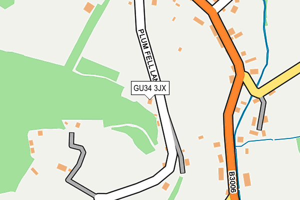 GU34 3JX map - OS OpenMap – Local (Ordnance Survey)