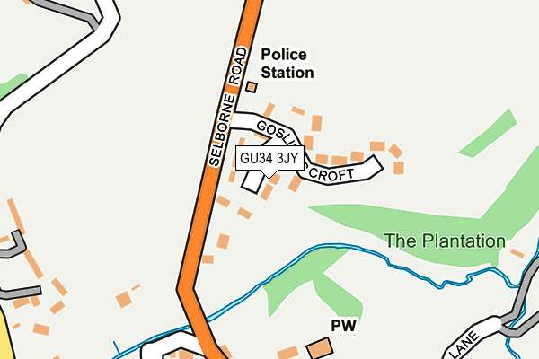 GU34 3JY map - OS OpenMap – Local (Ordnance Survey)