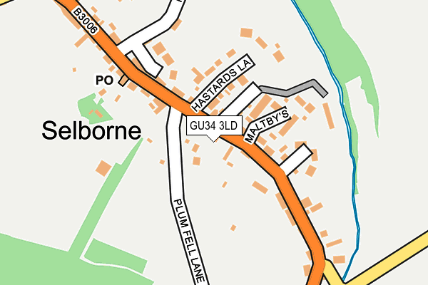 GU34 3LD map - OS OpenMap – Local (Ordnance Survey)