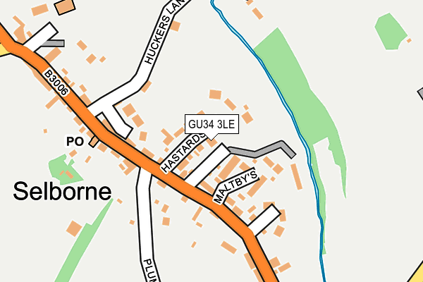 GU34 3LE map - OS OpenMap – Local (Ordnance Survey)