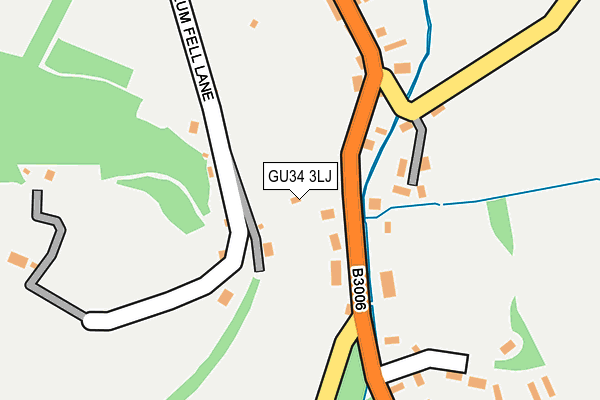 GU34 3LJ map - OS OpenMap – Local (Ordnance Survey)