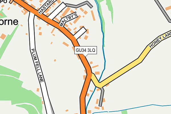 GU34 3LQ map - OS OpenMap – Local (Ordnance Survey)