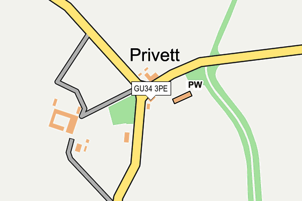 GU34 3PE map - OS OpenMap – Local (Ordnance Survey)