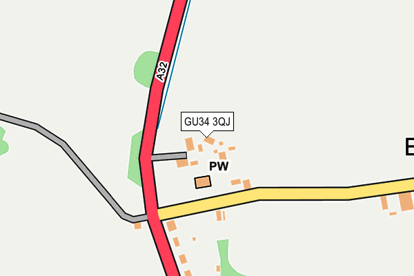 GU34 3QJ map - OS OpenMap – Local (Ordnance Survey)