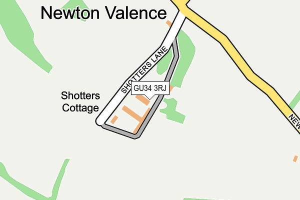 GU34 3RJ map - OS OpenMap – Local (Ordnance Survey)