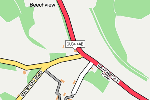 GU34 4AB map - OS OpenMap – Local (Ordnance Survey)