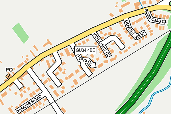 GU34 4BE map - OS OpenMap – Local (Ordnance Survey)