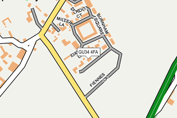 GU34 4FA map - OS OpenMap – Local (Ordnance Survey)