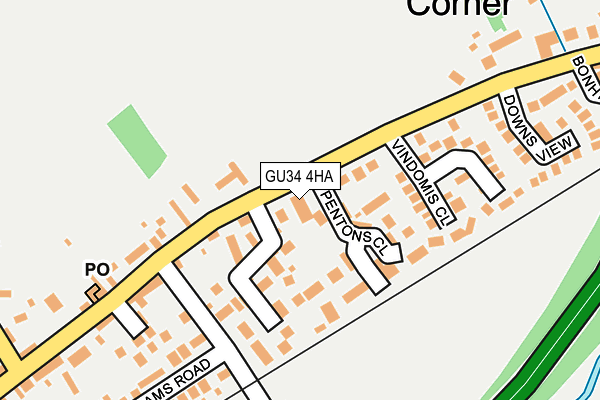 GU34 4HA map - OS OpenMap – Local (Ordnance Survey)