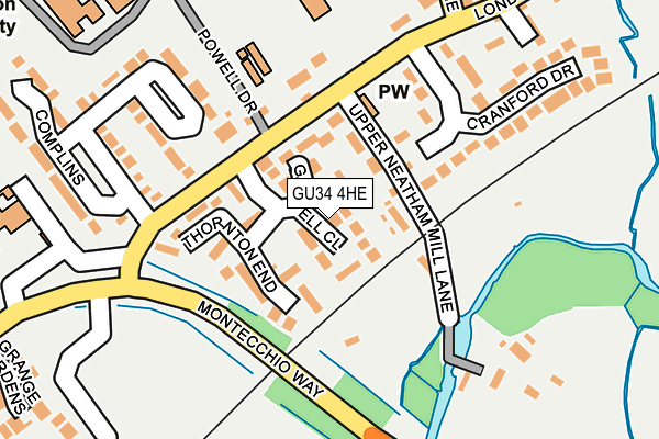 GU34 4HE map - OS OpenMap – Local (Ordnance Survey)