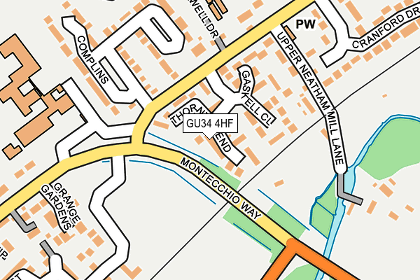 GU34 4HF map - OS OpenMap – Local (Ordnance Survey)
