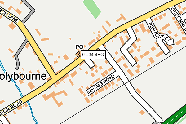 GU34 4HG map - OS OpenMap – Local (Ordnance Survey)