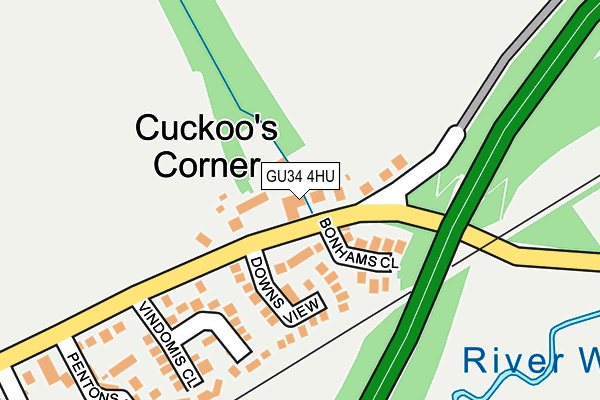 GU34 4HU map - OS OpenMap – Local (Ordnance Survey)