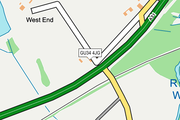 GU34 4JG map - OS OpenMap – Local (Ordnance Survey)